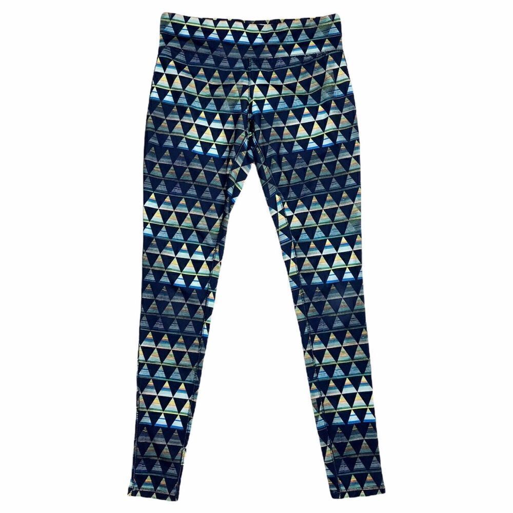Mossimo Blue Green Triangle Geometric Workout Athleasure Leggings Size Small